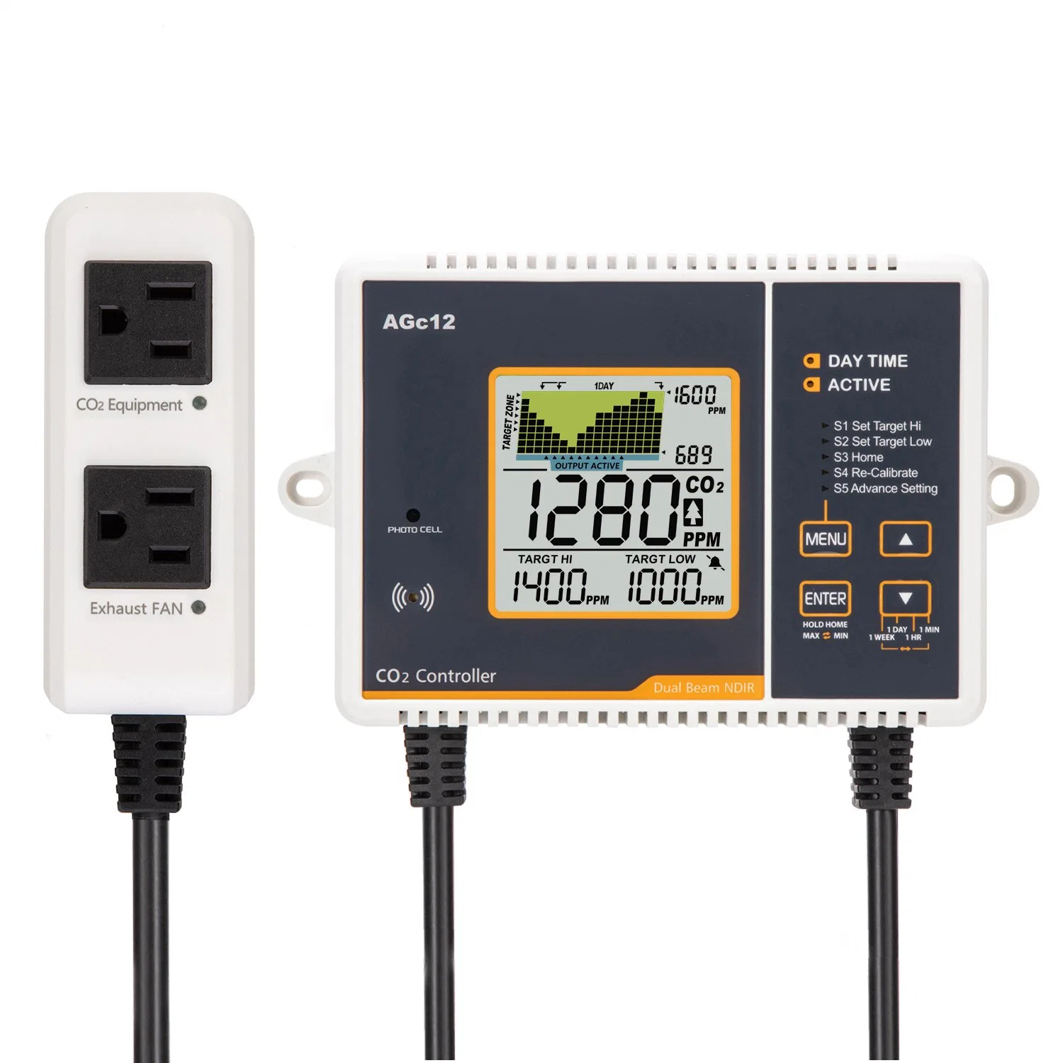 Ndir ppm dioxyde de carbone CO2 compteur de gaz pour Greenhouser et la culture hydroponique