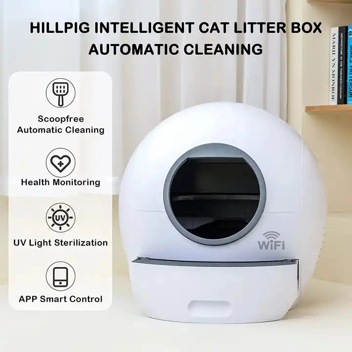 Functional Design Large Space Intelligent Setting Cat Litter Tray Box Automatic cleaning Health Monitoring Cat Toilet Smart Phone WiFi Control Cat Litter Box