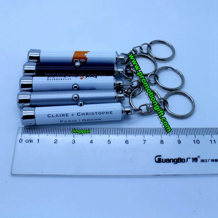 LED Logo Keychain Projection Flashlight