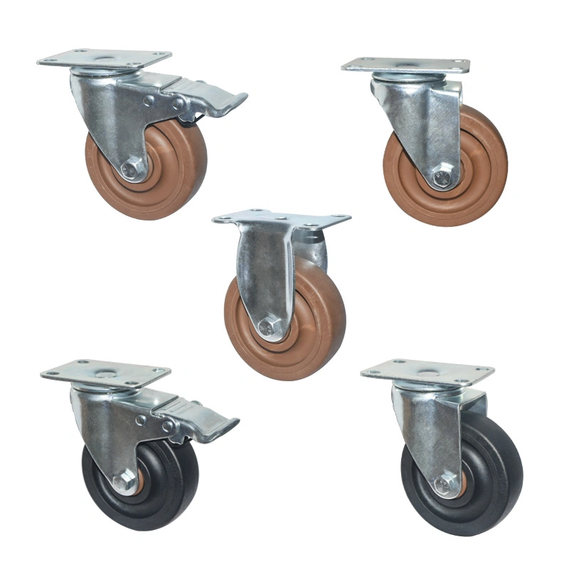 Industrial Rubber Wheel Caster with Brake