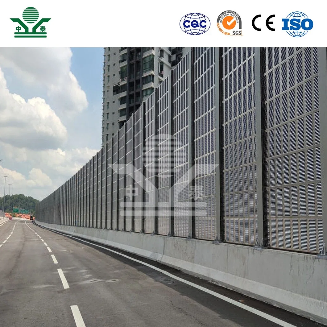 Zhongtai Schallschutzzaun Paneele China Herstellung Akustische Zaunplatten Aluminium Plattenmaterial Viadukt Schallschutz