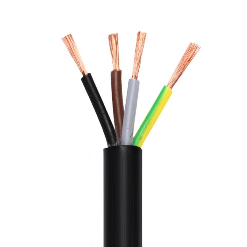 China proveedores cable eléctrico 4cx1,5 mm 4cx2,5 mm 4cx2,5 mm 4cx4 mm 3cx1,5 mm 3cx2,5 mm Cable de alimentación altamente flexible de PVC de núcleo 4 de 3 núcleos