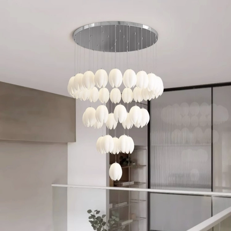 New Simple Modern Apartment Stair Chandelier Energy Saving Lamp Interior Lighting.