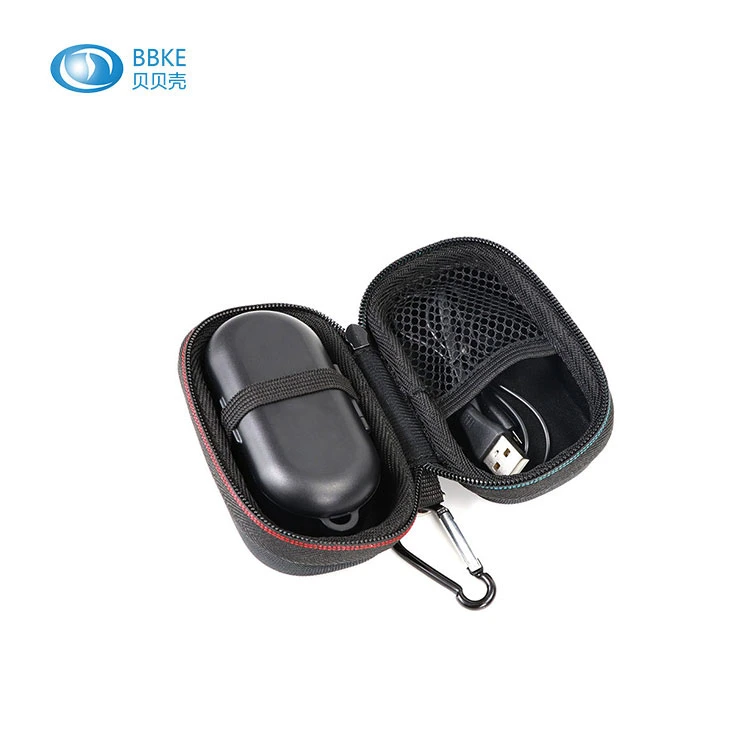 Customized Hard Shell Odor Proof Zipper Linen Oval Round Mini Waterproof Small EVA Earphone Box Earphones Case Headphone Bags EVA Earphone Case Storage Bag