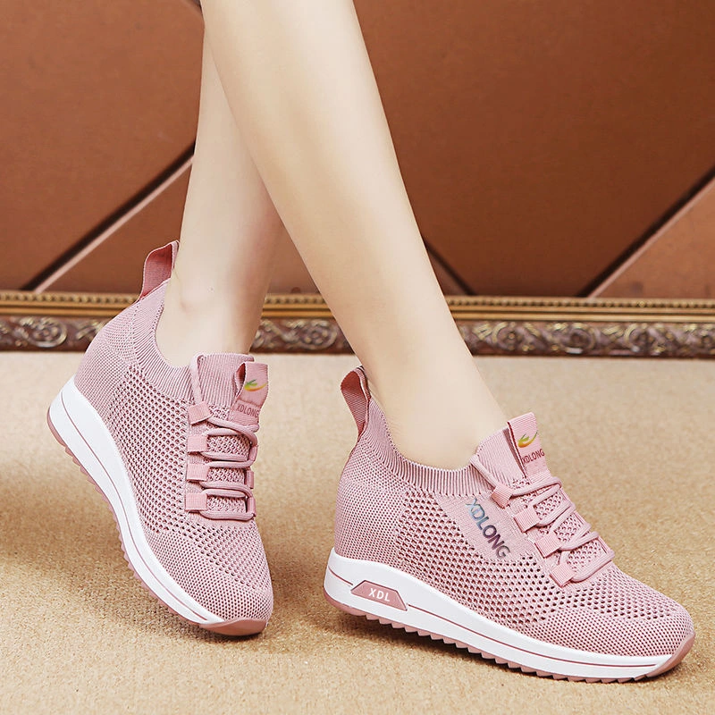 2023 Summer New Height Increase Fashion Flyknit Breathable Sneakers