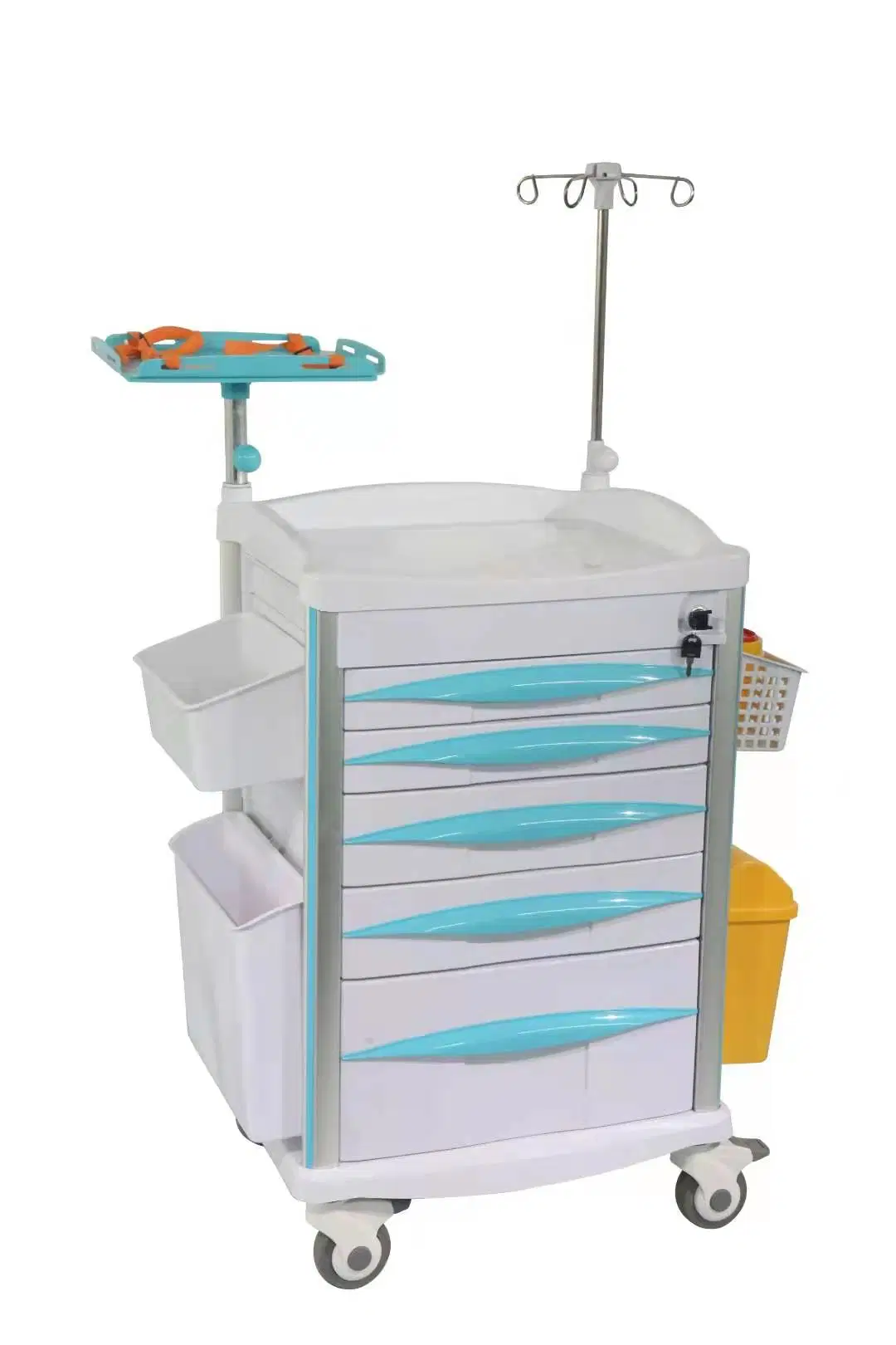 Cheap Mobile ABS Drugs Hospital Medical Crash Cart Plastic Emergency Medicine Trolley