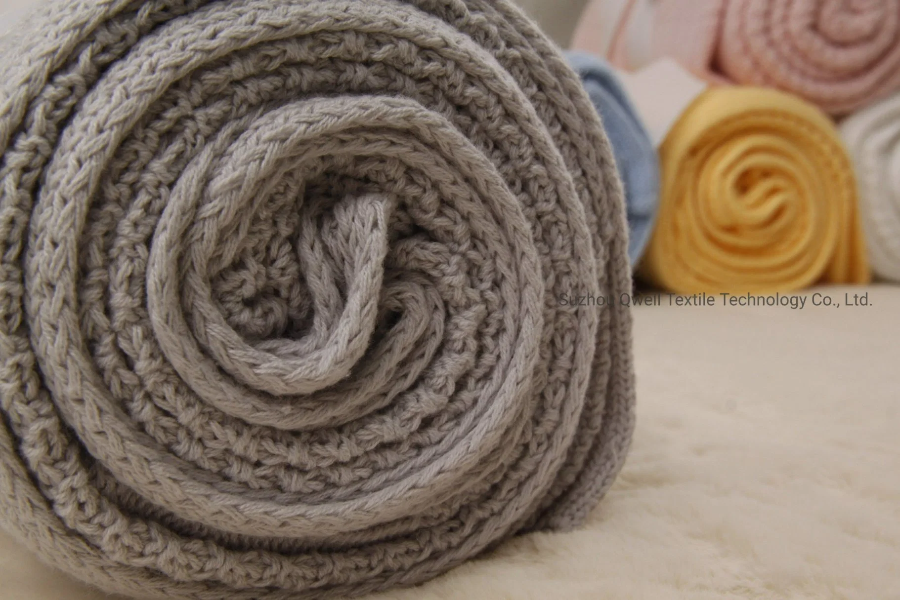 100% Cotton Organic Cotton Soft Breathable Knitted Baby Blanket