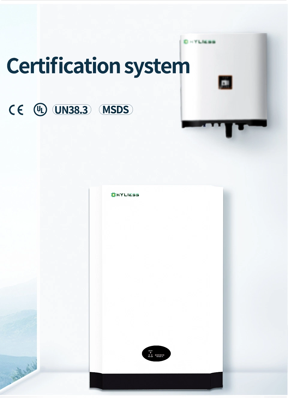 Hyliess 2023 Beliebte eShell-5K 5,12kwh Niederspannungs-Lithium-Batterie Wandmontage Energiespeicher Sunny Power