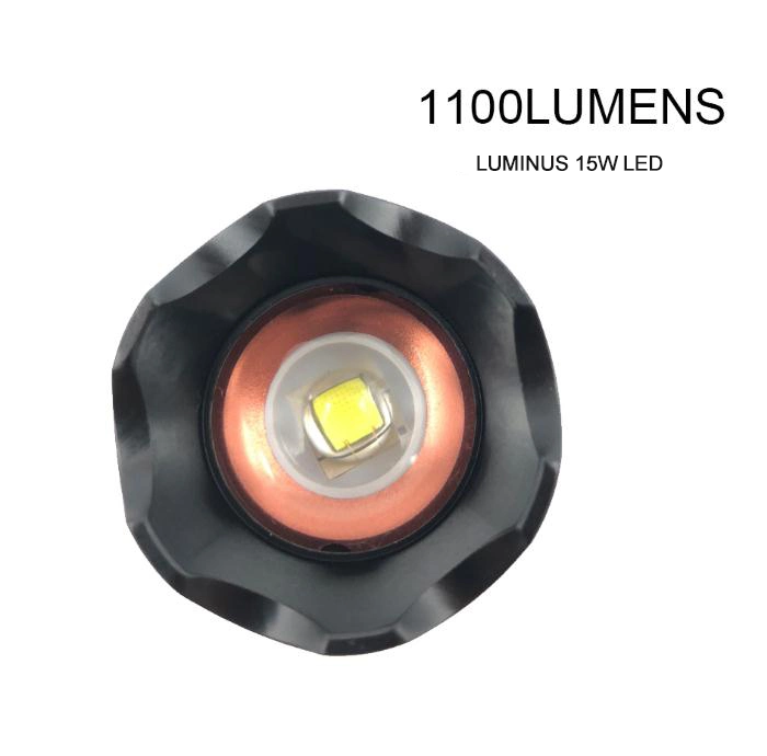 El aluminio 1000Lumens 15W de luz de linterna LED linterna de bolsillo