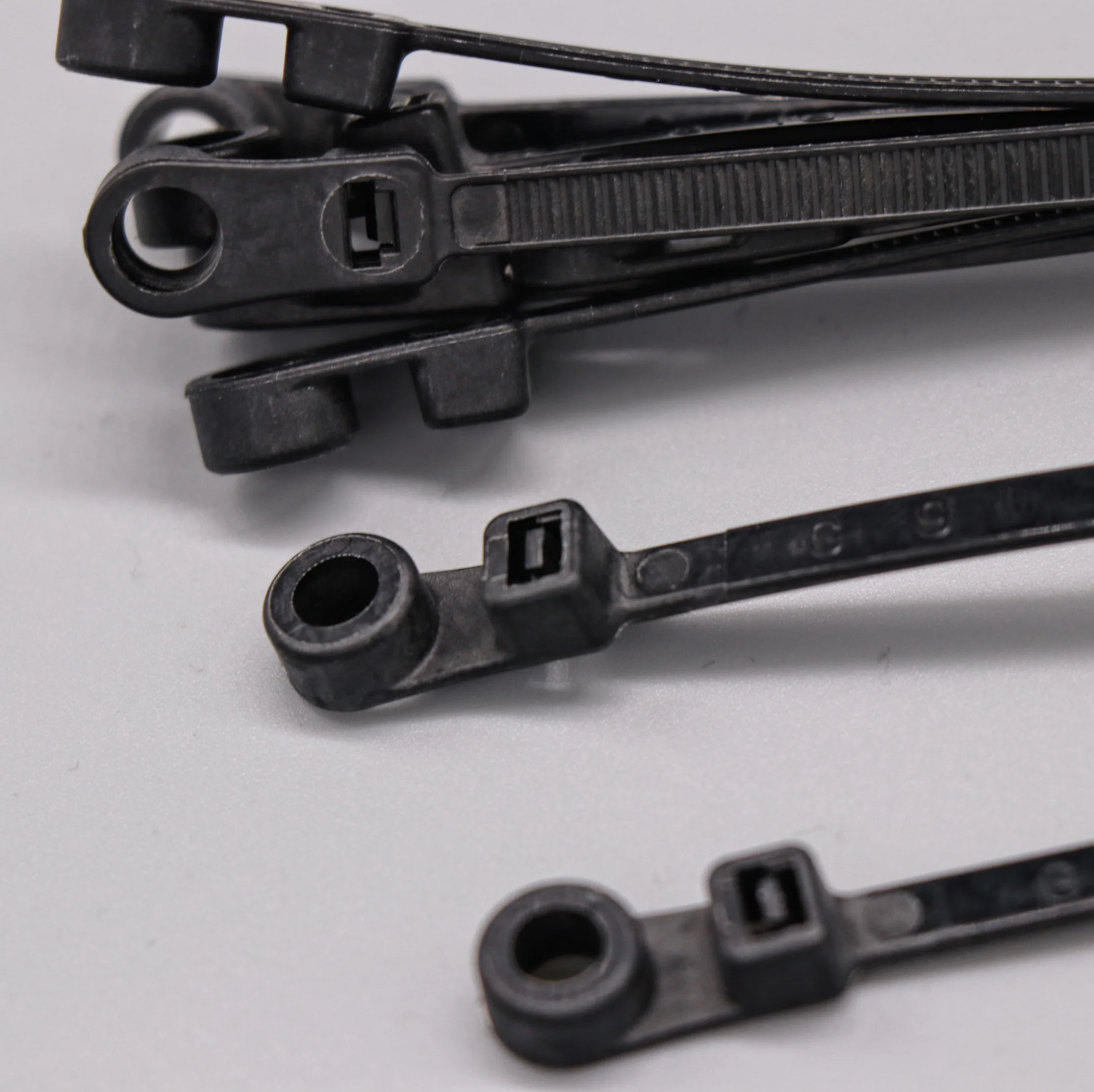 OEM 100PCS/Bag Black Zip Plastic Handcuff Mountable Head Accessories Ties Cable Tie