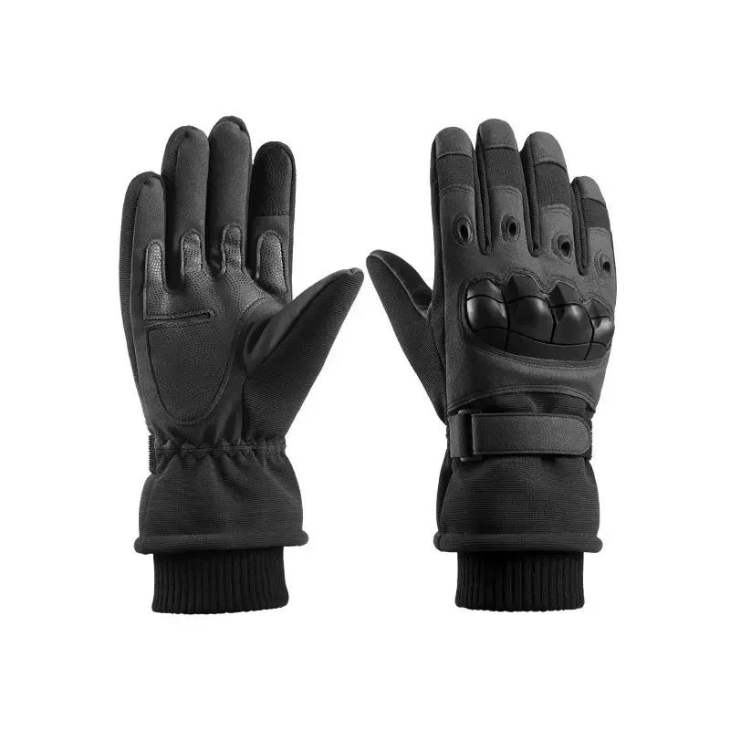 Winter Warm Padded Full Finger Leather Outdoor Sports Combat Tactical Gloves