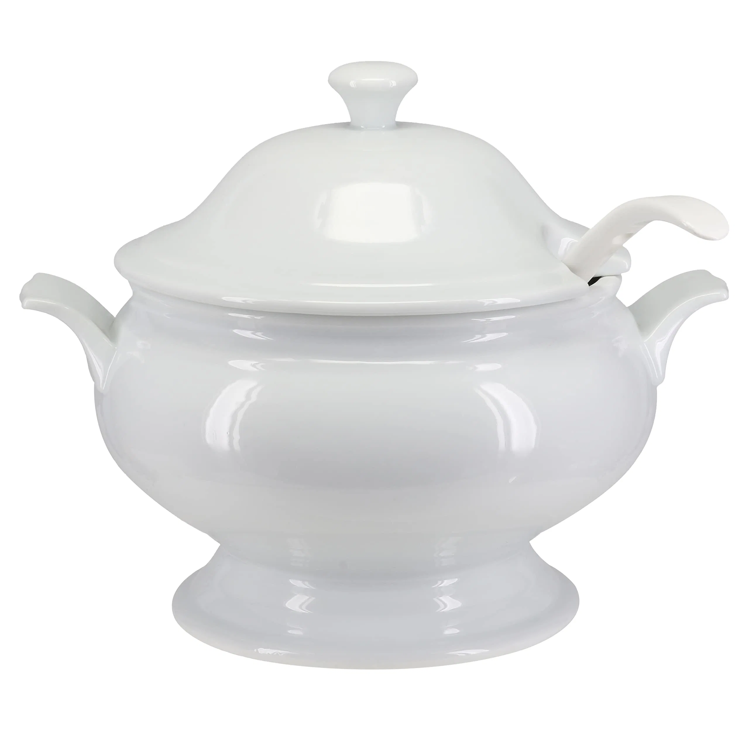 Special Offer Price Porcelain Classic Ladle Head Bowls White Soup Tureen