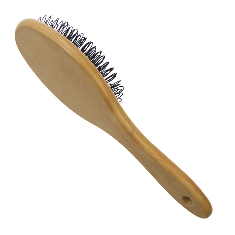 Top qualité boucle brille logo personnalisé professionnel en bois détacher les cheveux Brosse