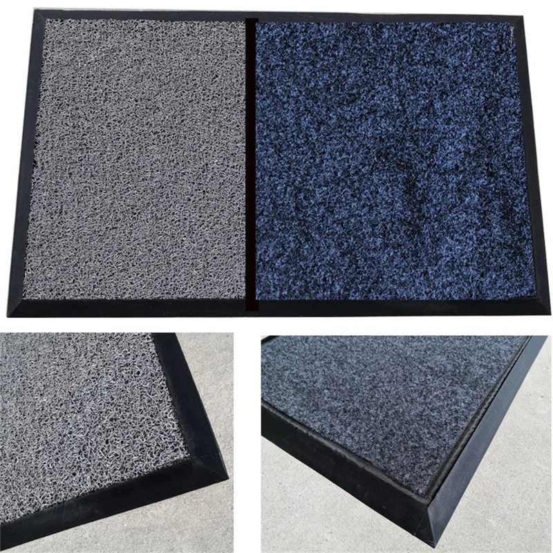 Flocking Door Mat Cheap Custom Mat Fashion Coil Loop Silk Anti Slip Plastic PVC Plain PVC Foam Door Mat