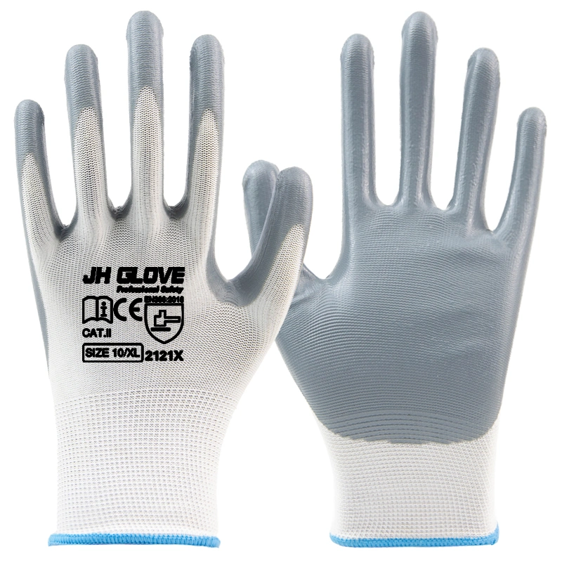Custom Design Grau Labor Wiederverwendbar Reine Baumwolle Gestrickte Sicherheitsarbeit Handschuhe für die Arbeit