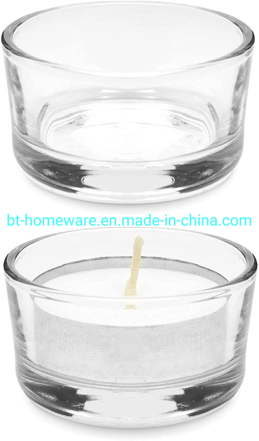 Wholesale/Supplier 1oz 17oz 24oz Transparent Glass Round Tea Candlestick Suitable for Wedding Tea Lamp Central Decoration Home Decoration