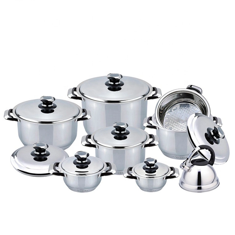 Wide Edge 15PCS Stainless Steel Cookware Sets Kitchenware Thermometer Knob