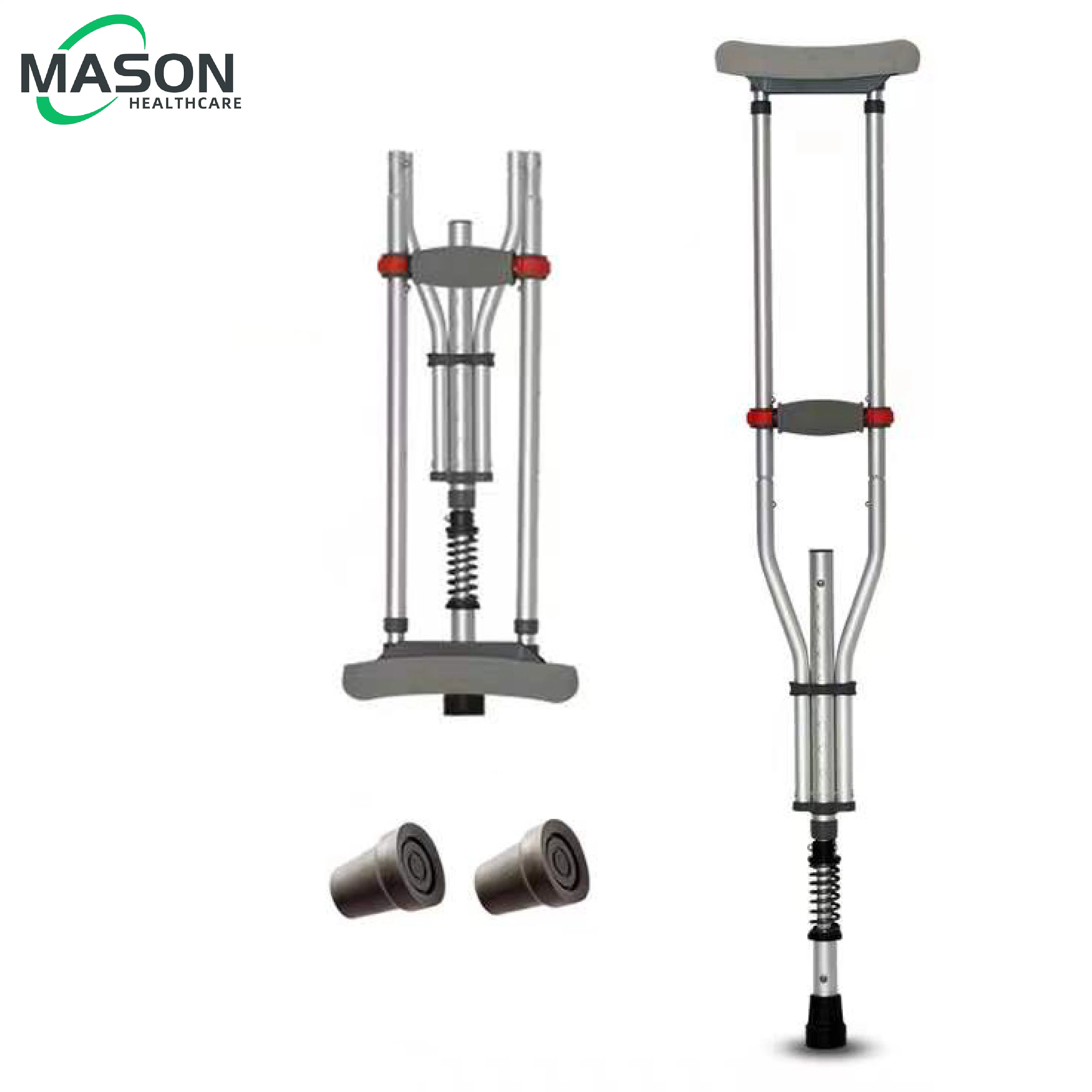 Walking Stick 3 in 1 Lightweight Folding Aluminum Frame Crutches Height Adjusting Shock-Absorbing Cushion Spring Crutches