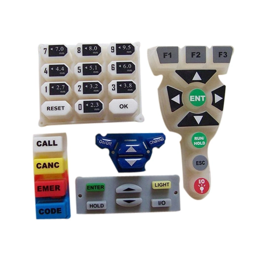 Precision Silk Screen Printing PU Coated Silicone Rubber Keypad of Remote Controller for Stereo Equipment