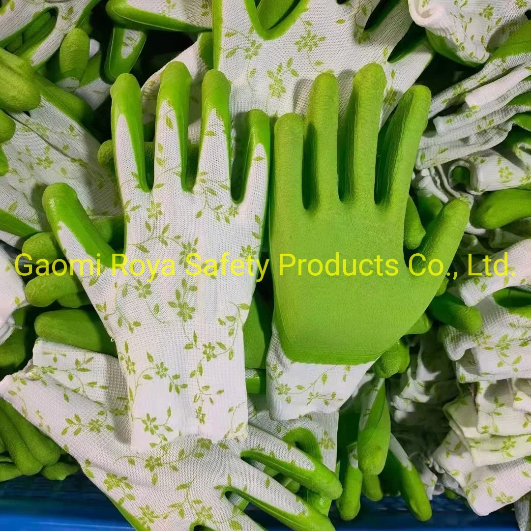 13gauge Polyester Latex Foam Gloves /Garden Gloves /Rose Picking Gloves /Guantes De Trabajo/Guantes/Mitts/Protective Hand Safety Garden Working Gloves