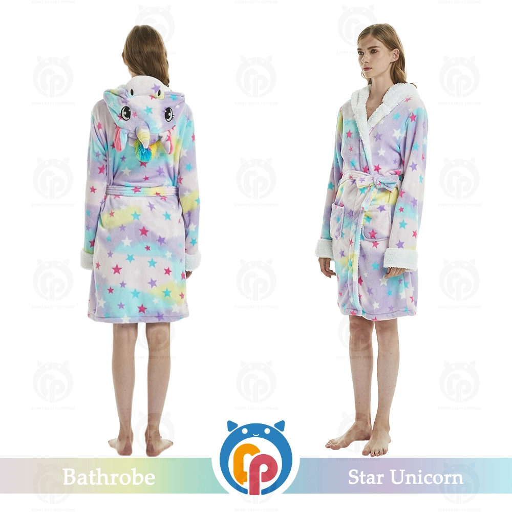 Tie Dye Microfiber Bathrobe Sleep Robe for Women