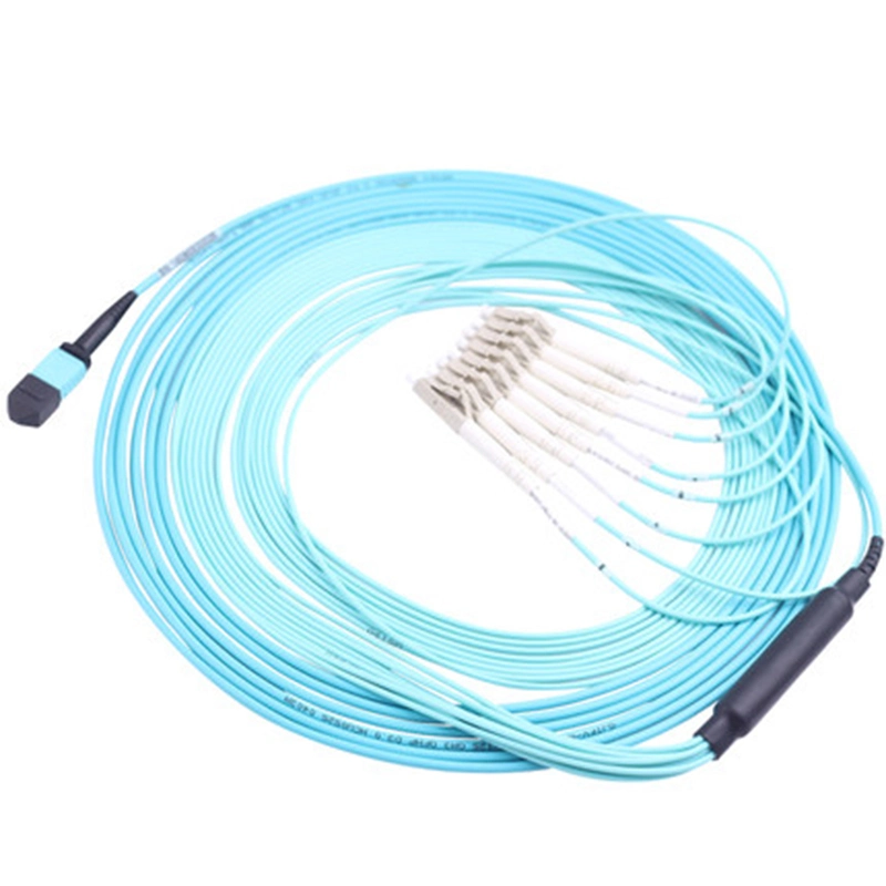 6/8/12 Core MPO to LC Fiber Optic Fanout Breakout Distribution MPO Patchcord Cable