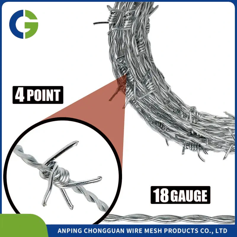 25kg galvanizado rollo de alambre de púas comercio al por mayor de 50 kg Barbwire de alta calidad Alambre de Púas recubierto de PVC precio por Kg.