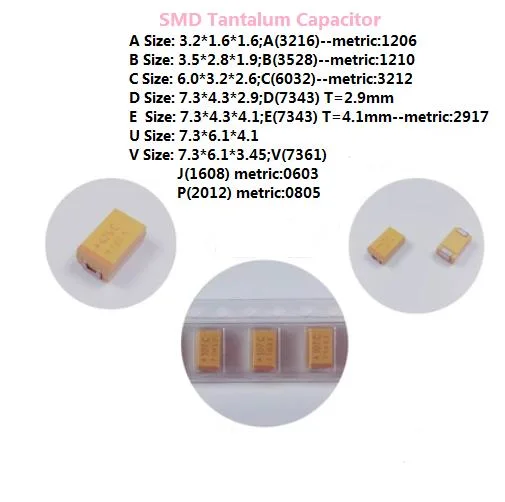 Condensador de tántalo SMD 107J 100uF 63V50V35V25V16V10V6V6.3V E Tipo 7343 10% Amarillo