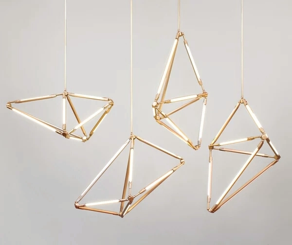 Spezielle Polygon Form Eisen Glas Gold Moderne Beleuchtung Lampe