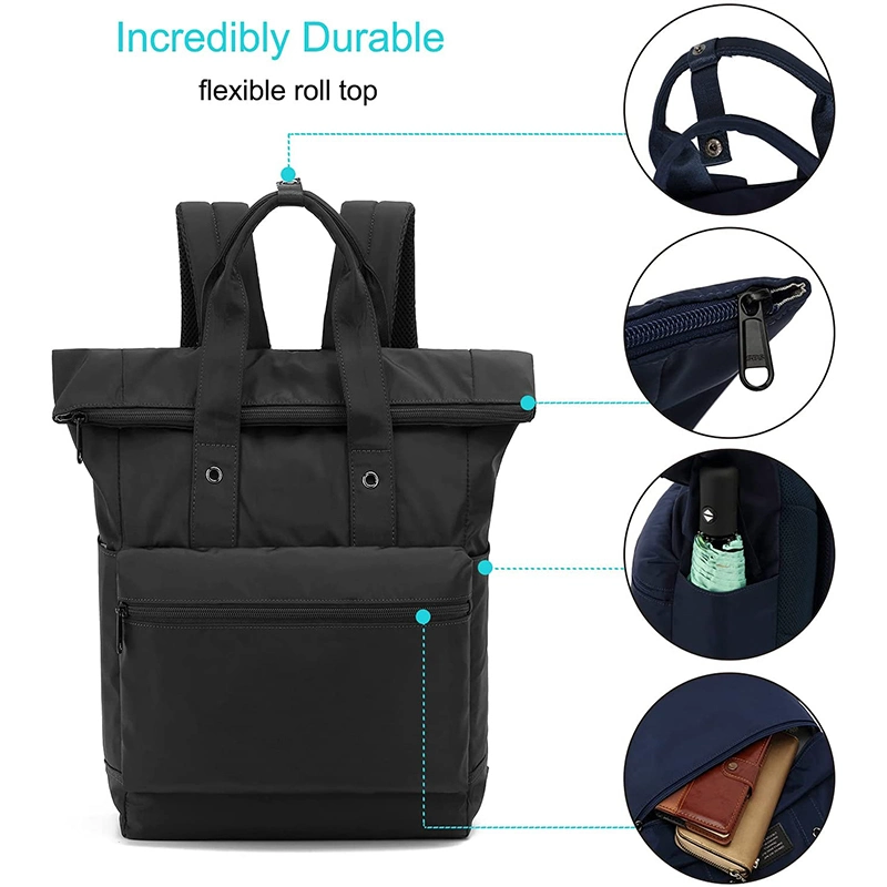 Ligero y resistente al agua elegante simple laminado ampliable adolescentes duradera Mochila Top