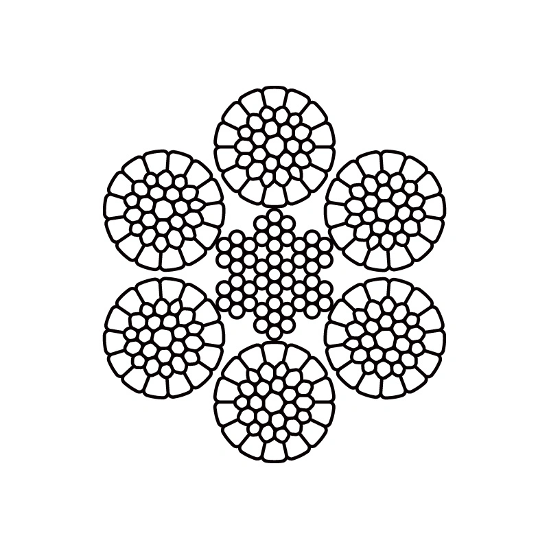 Dyform Compacted 1-1/8" Inch 6*36 6X36 Ws FC Iwrc Crane Derricking Luffing Trolley Closing Steel Wire Rope Cable Cord Supplier 38mm 40mm 42mm JIS G3525 API 9A