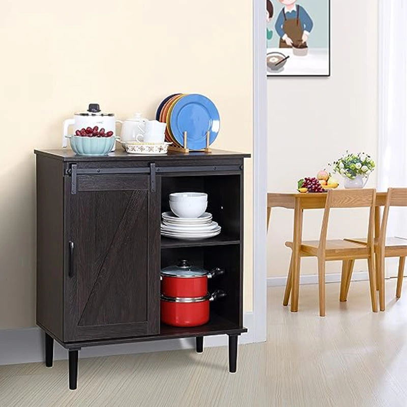 Armoire de rangement latérale au sol avec table de console en bois