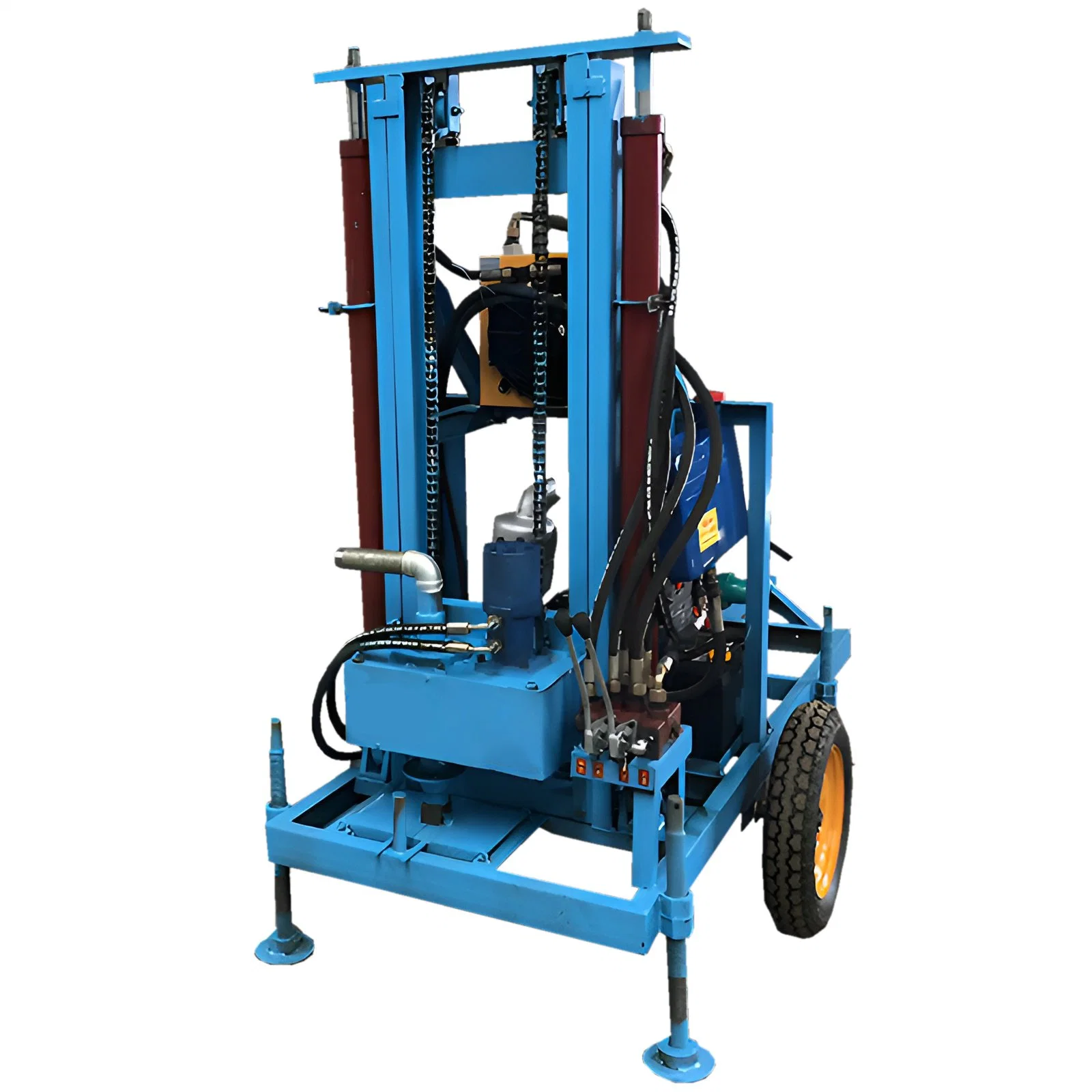 200m 28HP Diesel Hydraulic Small Portable Water Well Drilling Rigs for Sale