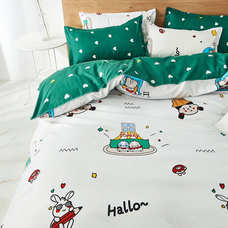 3 PCS 4 PCS Printed Micro Polyester Cheap Price Caroon Design Bedding Set Home Textile