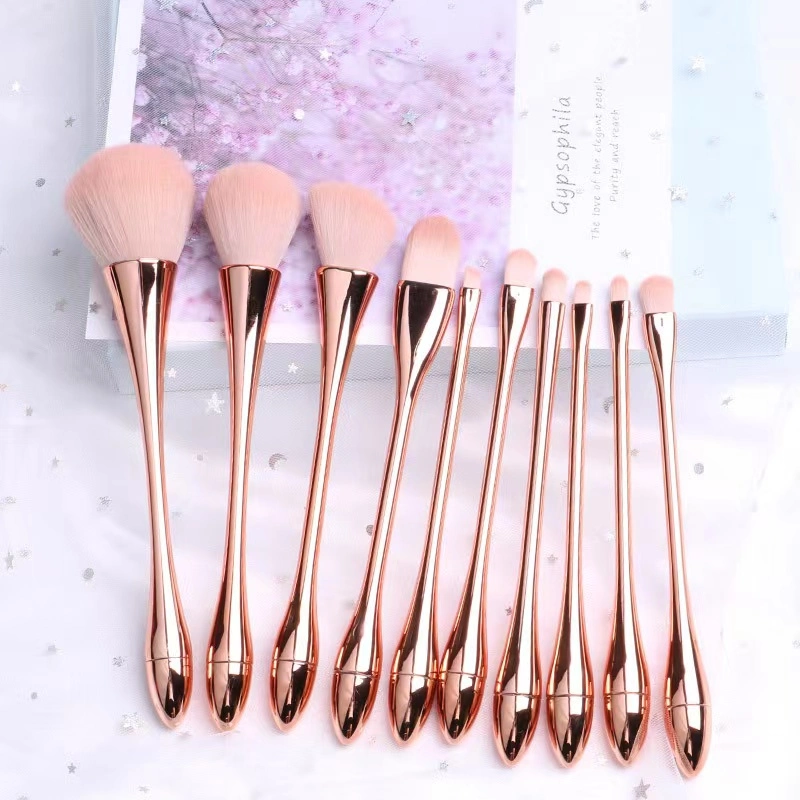 Diseño de la cintura pequeño conjunto de cepillos de maquillaje maquillaje Brush set completo de herramientas de belleza Paquete de 10 pinceles de maquillaje