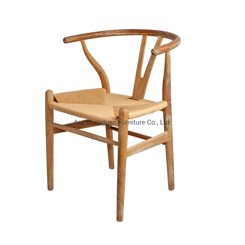 Hot Selling Antique Style Restaurant Chair Wishbone Wood Garden Dining Rattan Chair (ZG16-012)