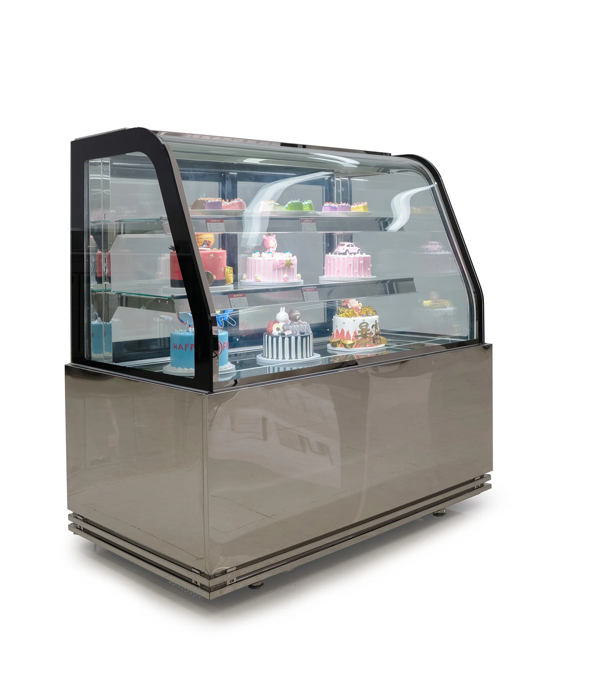 Mini Cake Cabinets Showcase Kitchen Equipment LED Light 3 Shelves