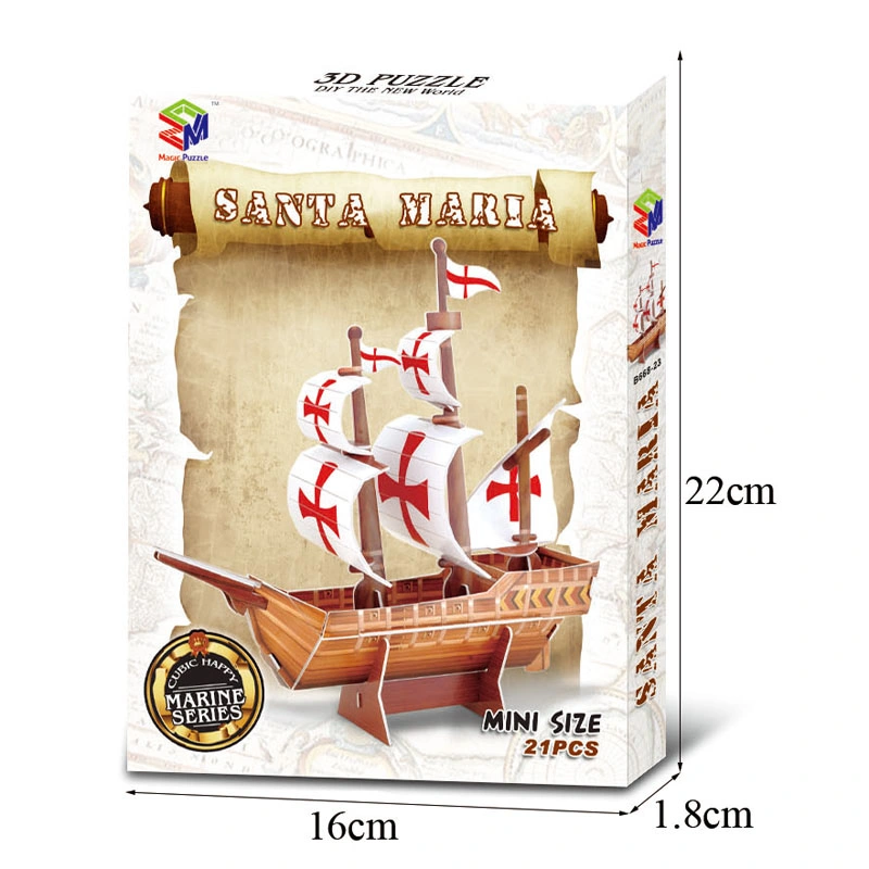 Educational Toys 3D Jigsaw Puzzles Chinese Santa Maria 3D Model Vessels Boat Puzzles Sailing Vessel DIY Miniature Model