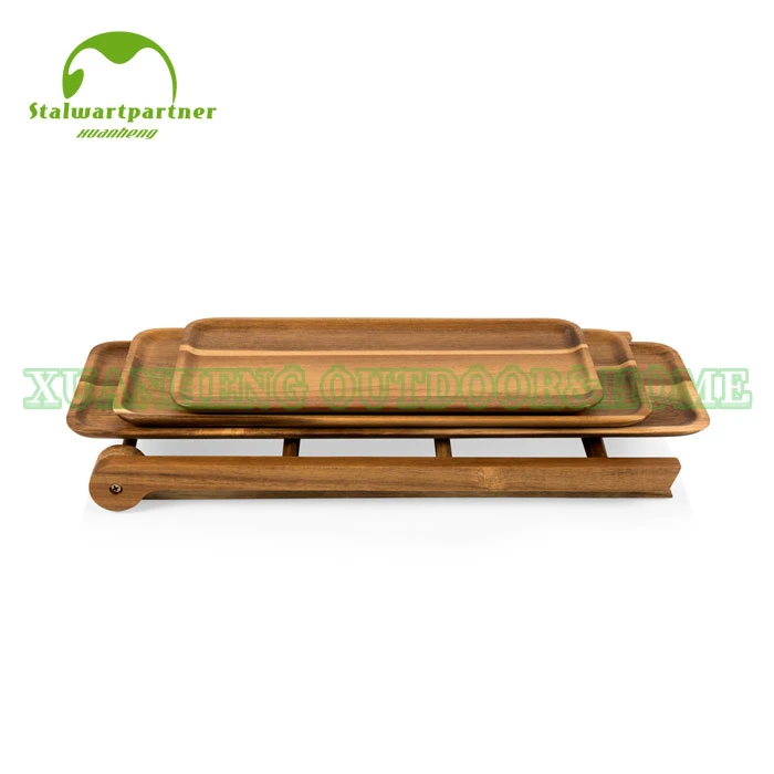 Wooden 3 Layer Wedding Cake Candy Fruit Tray Plate