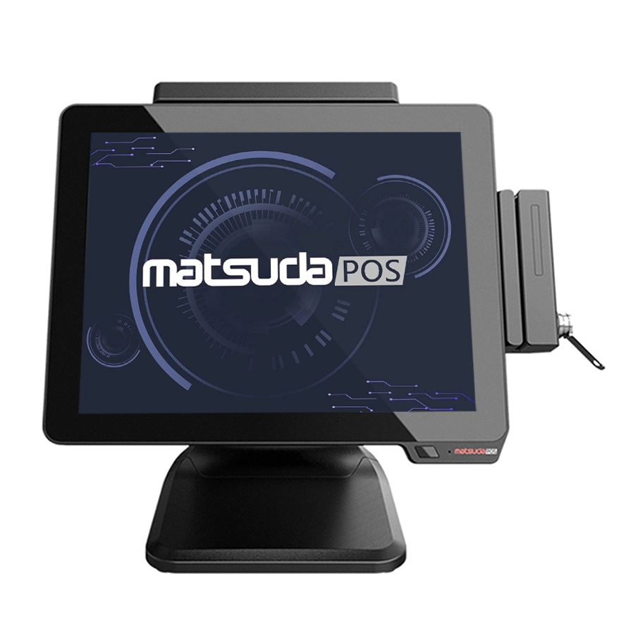 Matsuda15inch POS All-in-One Machine Dual-Screen POS System Cash Register Swipe Card POS Machine