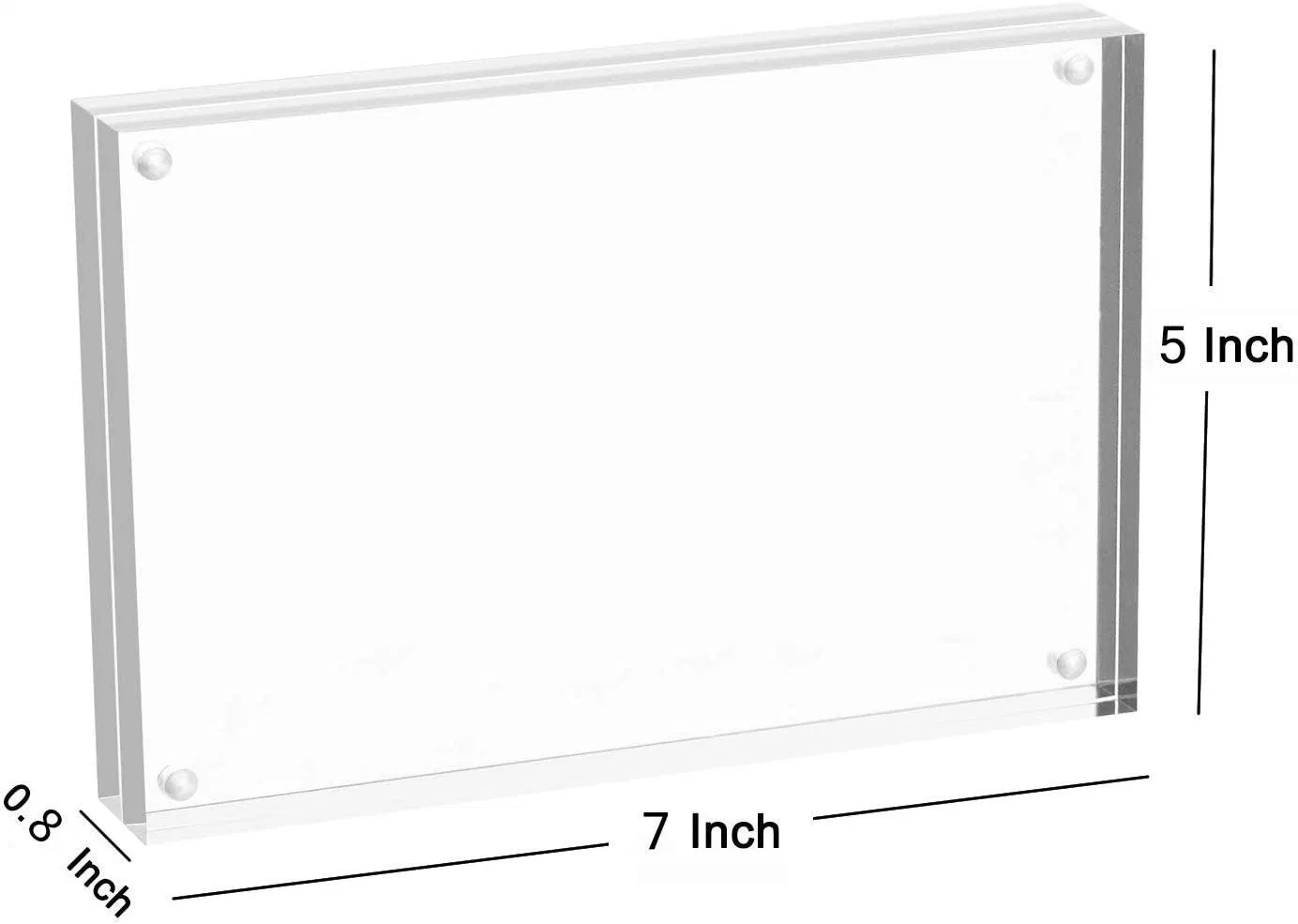 Clear Magnetic Plexiglass Photo Holder Block para decoración de hogar