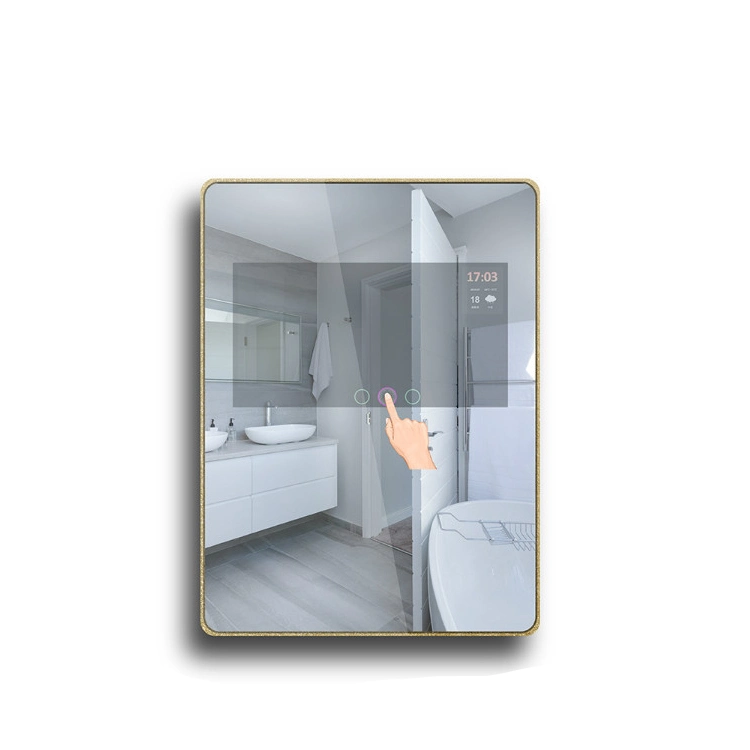 15.6 Inch CE Manufacturer AG Glass Anti Fog Contemporary Wall Electronic Capacitive/Resistive/Pcap Smart Touch Screen LED Bathroom Android LCD Makeup Mirrors