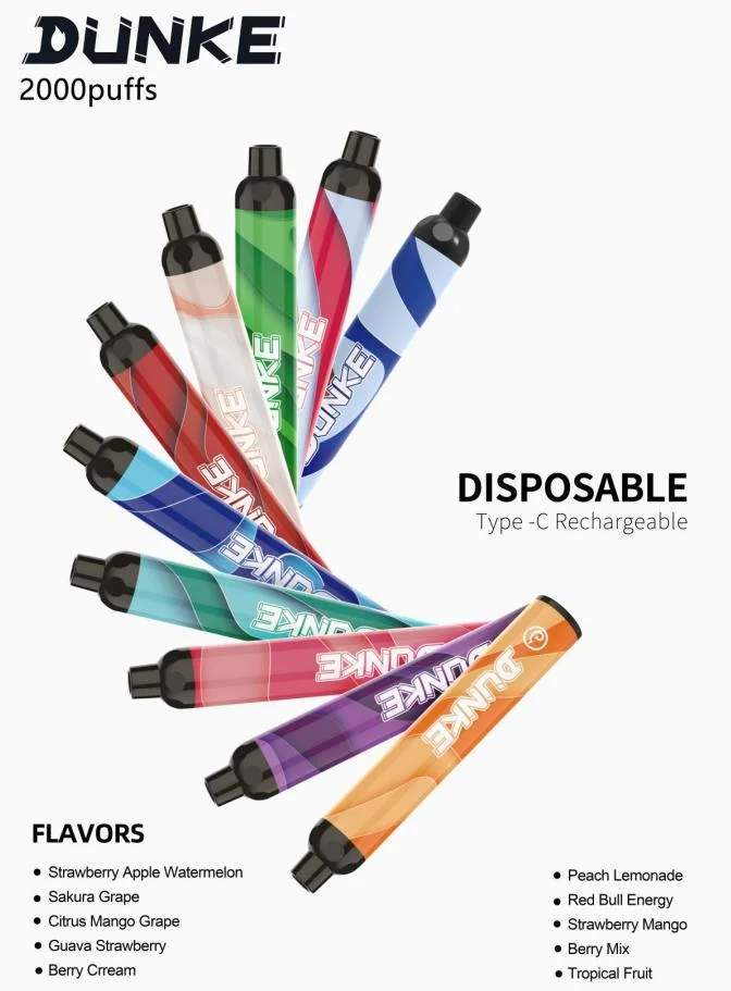 Dunke 2000 Puff 6ml Kit desechables Vape Pen fábrica Mayorista/Proveedor E Vaporizador cigarrillo desechable de múltiples E líquido Wape Vapotage Jetable FUMAR E Zigaretten