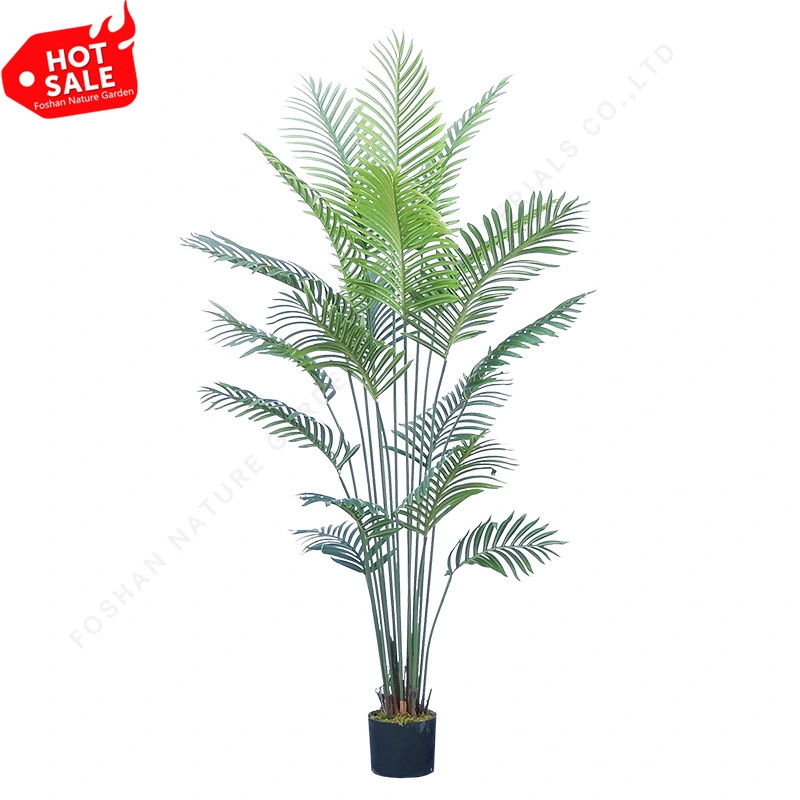 Wholesale Indoor Outdoor Decoration Fake Green Plant Plastic Artificial Palm Tree