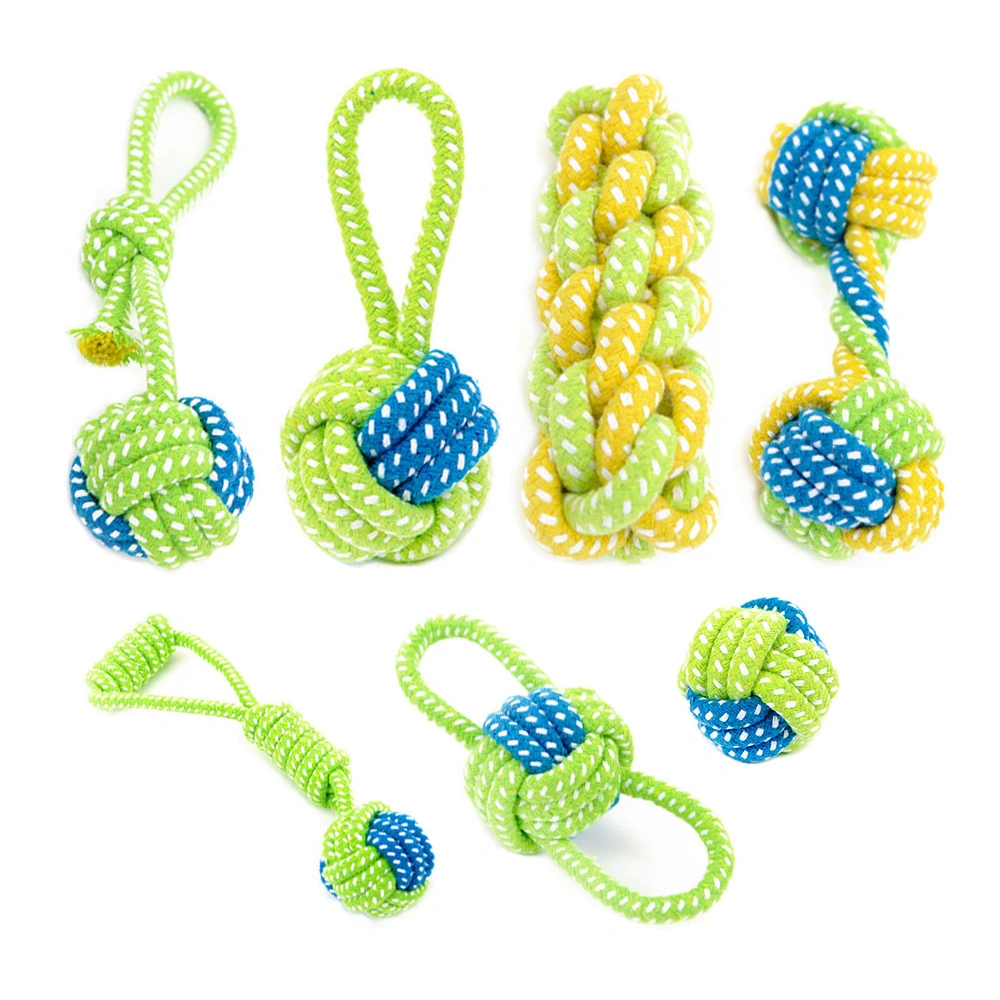 Tc5018 Pet Colorful Knot Cotton Chew Rope Toy for Dog or Cat