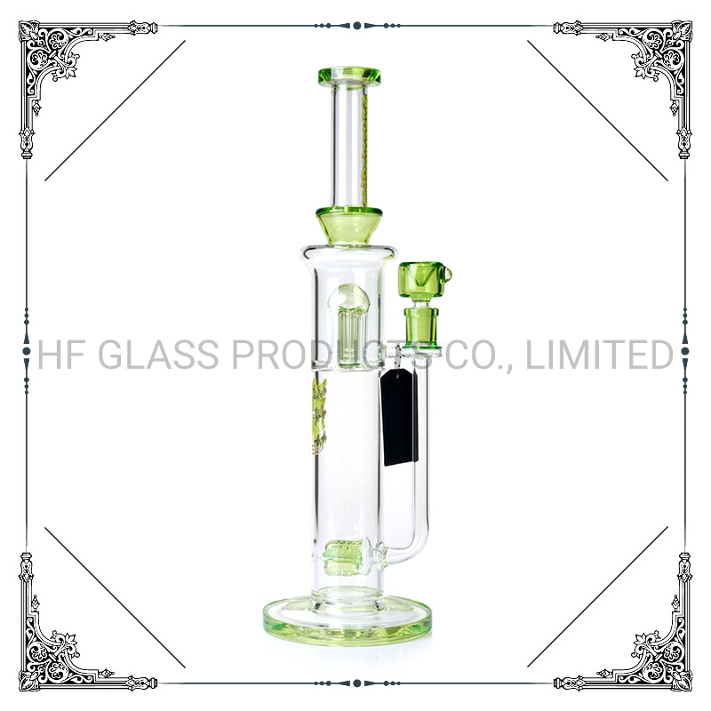 15 Inches Phoenix Star Hot Jade Lime Colorful 6 Arm Tree Percperc Horizontal 3 Arms Perc Wholesale/Supplier Hot Smoking Glass Water Pipe
