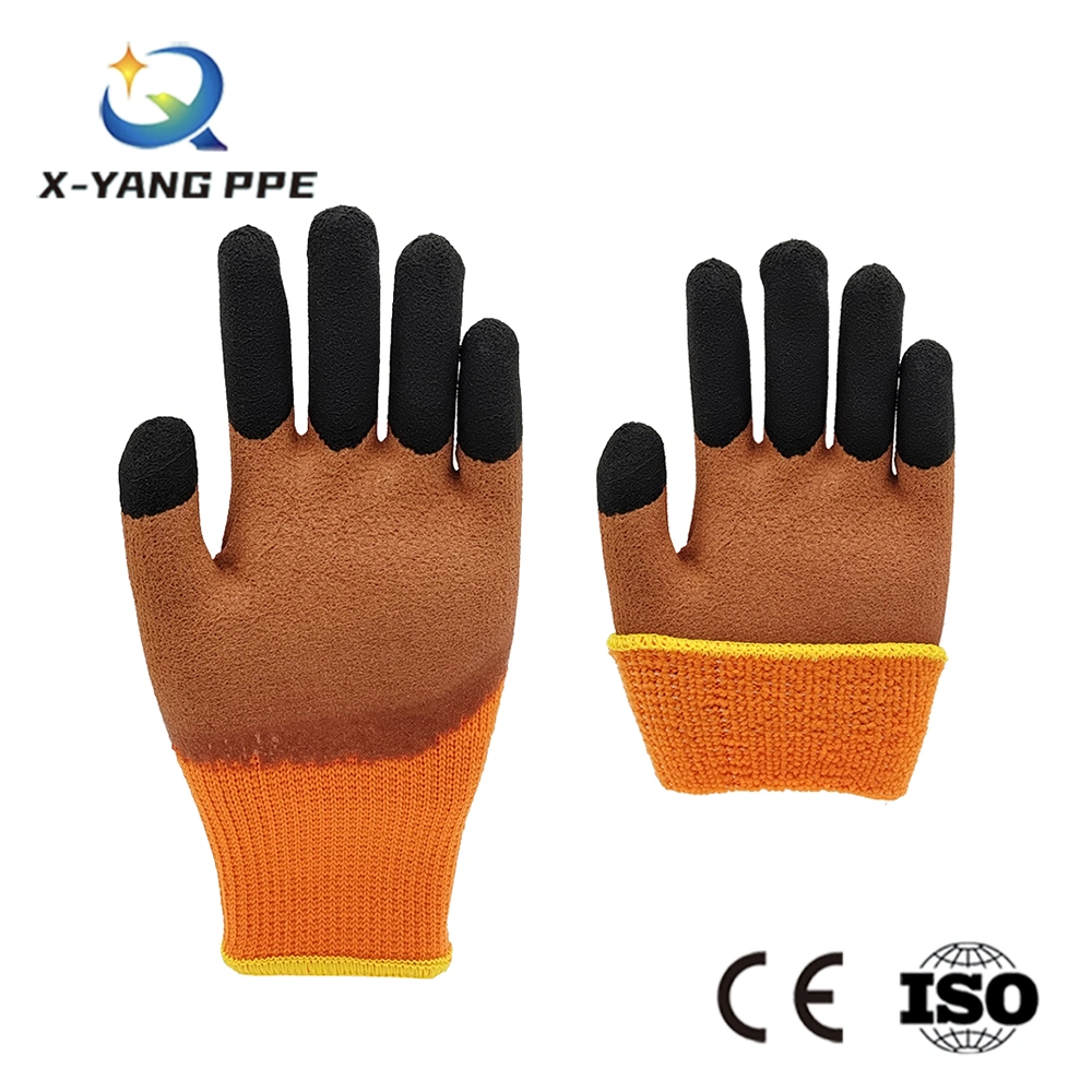 7g Looped Terry Napping Latex Foam 3/4 Half Coated Finger Reinforce Labor Protection Work Working Industrial Construction Gloves