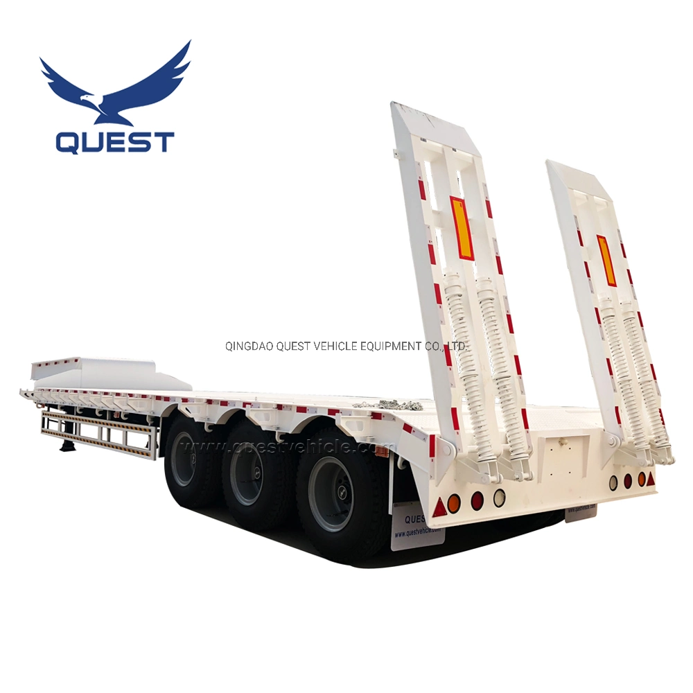 40-60 Ton Excavator Delivery Flatbed Semi Trailer Lowbed Truck Trailer