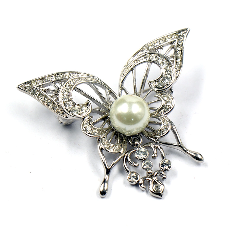 Factory Custom Made 3D Rhinestone Metal Alloy Jewelry Manufacturer Customized High quality/High cost performance Ornament Accessory Bespoke Wholesale/Supplier Fashion Pretty Butterfly Brooch