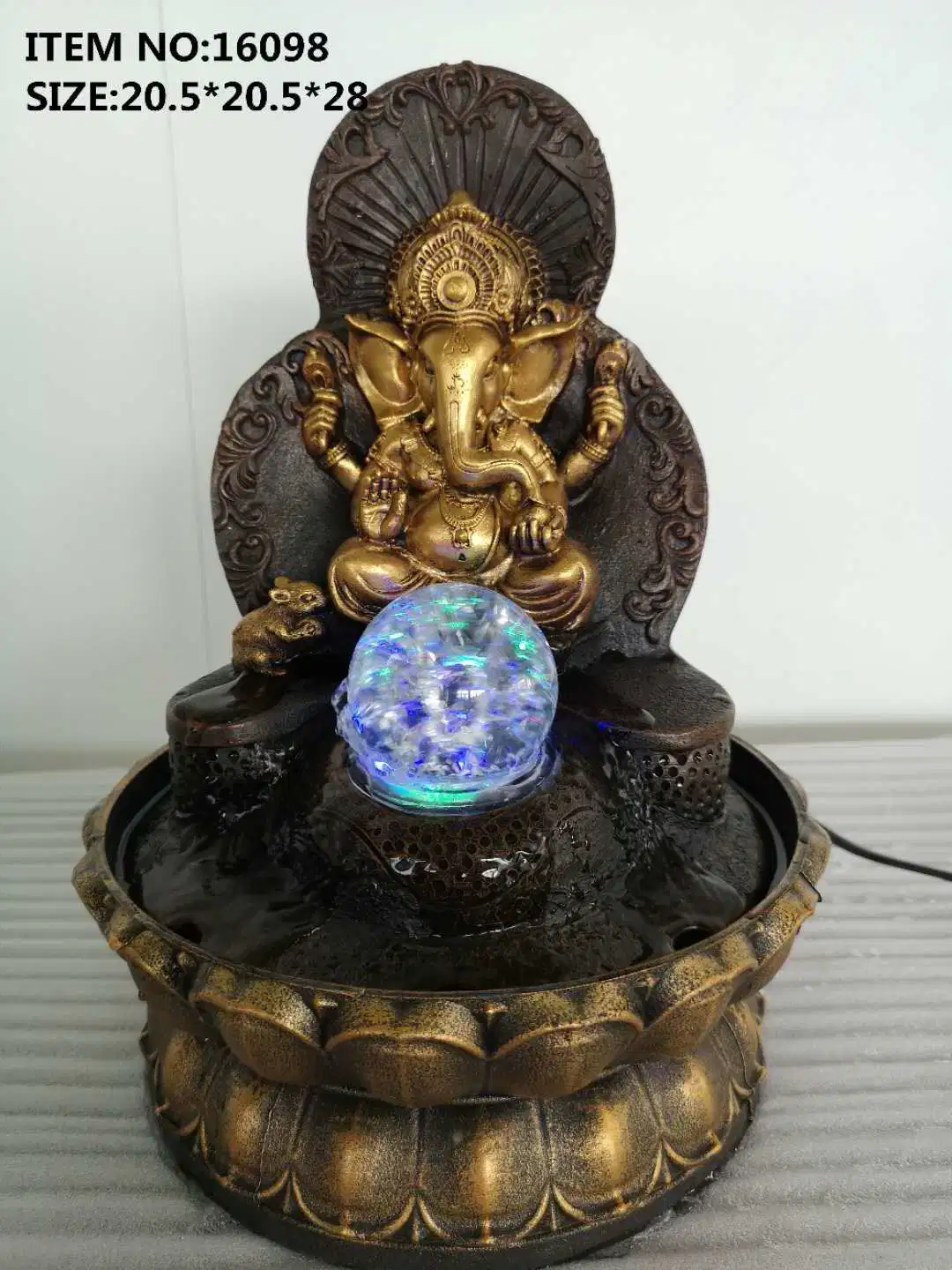 The New Southeast Asia Ganesh Fountain Flowing Water Furniture Resin Fountain Crafts Gift Factory Direct Sale